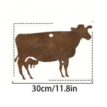 Rustic Cow And Calf Metal Wall Art, Rust Finish Farm Animal Silhouette Iron Wall Hanging, Vintage Farmhouse Indoor Outdoor Wall Decor For Barn Kitchen Patio Home Decoration - One Size Fits All - View 8