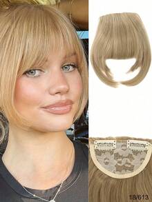 Synthetic Mixed Blonde Ponytail Extension With Sideburns & Thick Bangs, Wedding Daily Fake Hair Bun For Women Girls Party Cosplay Accessories - Multicolor - View 14