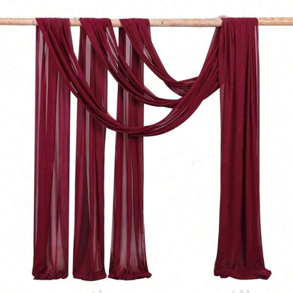 Arch-Shaped Curtain Transparent Backdrop Fabric For Party Ceiling Wedding Arch Reception Drape Decoration, Christmas