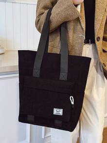 Daily Minimalist Men's Large Capacity Multifunctional Versatile Tote Bag Handbag Shoulder Bag College Student Class Bag,Y2k - Black - View 11