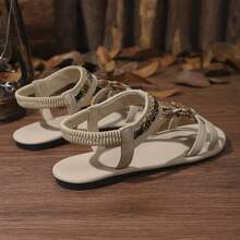 Soft Sole Bohemian Sandals For Women, Beach Shoes For Skirts, Plus Size, Summer Outdoor Wear,Holiday Essential - Beige - View 7