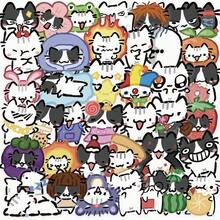 100 Stück/Wasserdichte, sonnenfeste, hochwertige transparente Aufkleber, Cartoon-Katzen- und lustige Katzen-Aufkleber (geeignet für Schreibwaren, Koffer, Kühlschrank-Aufkleber), Feiertags-Party-Geschenke, zufällige Farben und Stile, Schulbedarf - Mehrere Stile - Übersicht 3
