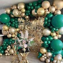 Sage Green And Gold Balloons- 47Pcs Gold Dark Green Balloons With Aluminum Foil Sequin Balloon, Helium Balloon For Jungle Theme Party Decorations Birthday Engagement BabyShower - 18 YEARS - View 3