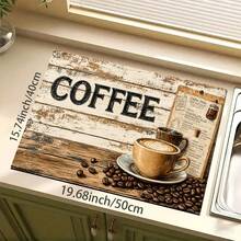 1 pieza Alfombrilla absorbente con patrón de café, alfombrilla decorativa para cafetera de cocina, bandeja de goteo hecha a mano para cafetera, alfombrilla de suelo de cocina, alfombrilla de mesa, alfombrilla de secado de platos para encimera de cocina, alfombrilla de desayuno, bandeja de goteo resistente al calor con respaldo antideslizante, bandeja de goteo de tierra de diatomeas, oculta manchas, bandeja de goteo de cocina súper absorbente, alfombrilla de escurridor de platos fácil de limpiar, perfecta para cocina, mesa de comedor, cafetería, bar, vacaciones, fiesta, decoración del hogar, regalo de vacaciones - Multicolor - View 10