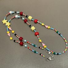 Original Dopamine Cute Phone Chain, Beaded Chain, Crossbody Phone Lanyard, Detachable Hook, Bag Chain, Style Beaded Lanyard, CCD Camera Lanyard Charm - Multicolor - View 4