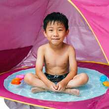 Outdoor Beach Pool Tent, Quick Fold, Cartoon Shark, Swimming & Sunshade - Multicolor - View 3