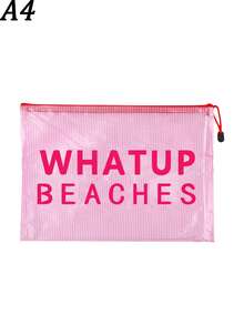 防水時尚海灘包，印有「WHATUP BEACHES」海星圖案。大容量透明化妝包，尼龍拉鍊，輕巧，春/夏防曬收納，適合游泳、海灘、潛水和夏季度假，學生返校，適合朋友、家人、閨蜜、同學。非常適合生日、節日、派對、婚禮（伴娘）、教師節和其他場合作為禮物和紀念品。郵輪必備，畢業、夏季度假、返校、開學禮物 - 彩色 - 查看 17