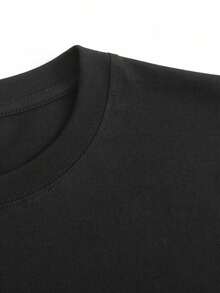 Women's T-Shirt, Christmas Vibes Text, Comfortable Wear - 黑色 - 查看 3