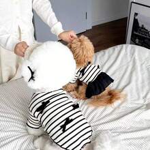 Pet Clothes Striped Simple Breathable Summer Dog Dress For Small Pets - Black and White - View 11