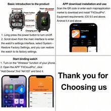 KENPANG 1400mAh 男士戶外運動智慧手錶,90天待機,內建紅/白LED手電筒,2.01吋全觸控HD螢幕,100+運動模式,全天健康追蹤,藍牙通話,防水,男士健身追蹤器,相容於iOS與Android - 查看 13