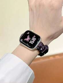 Huastonband 1件編織彈性尼龍透氣舒適運動手錶錶帶，適用女性，兼容 38/40/41mm、42/44/45/46/49mm，兼容 Ultra3/2/1/Se/S11/S10/S9/S8/S7/S6/S5/S4/S3/S2/S1，適合戶外運動健身，年輕時尚男女夏季海灘配件，度假禮物 - 黑色 - 查看 7