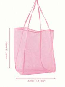 1pc Kids Beach Toy Storage Bag, Foldable Lightweight Mesh Beach Bag, Suitable For Toys, Shells, Towels - Multicolor - View 8