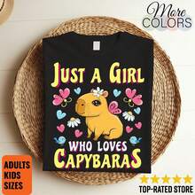 Just A Girl Who Loves CapybaR1AS Cute TShirt, Capybara Lovers Gift, Largest Rodent Cavy Costume, Capybara Shirt For Girls WoM1en Gifts T1EEs, - Negro - Ver 1