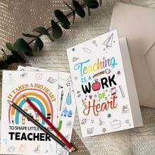 12pcs Teacher's Day Thank You Cards With Envelopes - Multi-Purpose Teacher Appreciation Cards Perfect For Teacher's Day, Graduation, Retirement And Holidays Teacher's Day Gift - A - View 3