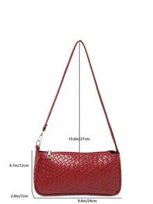 Nueva bolsa de hombro versátil y de moda con textura, bolso de mano para mujer - Rojo 2 - Ver 6