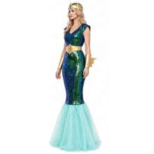 Female Queen Role Playing Dress Sea Princess Costume Adult Women Halloween Party Fancy Costume - Multicolor - View 5