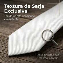 A Matte Twill Tie, A Versatile Tie Suitable For Work, Interviews, And Weddings. - 白色 - 查看 3