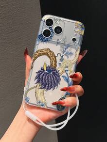 1個極簡透明防震防滑TPU軟手機殼，附UV噴漆紫色花卉圖案與1個透明矽膠掛繩，適用於7/8/7PLUS/8PLUS/X/XR/XR/XSMAX/11/11PRO/11PROMAX/12/12PRO/12PROMAX/12MINI/13/13PRO/13PROMAX/13MINI/14/14PRO/14PROMAX/14PLUS/15/15PRO/15PROMAX/15PLUS/16/16pro/16promax/16PLUS/17/17pro/17promax/AIR/GALAXY S25 S25PLUS S25ULTRA S24 S24PLUS S24ULTRA S23 - 彩色 - 查看 5