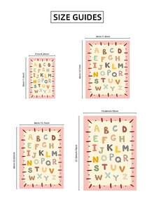 1pc Frameless Cute ABC Alphabet Kids Wall Art Print, Montessori Educational Poster For Nursery Playroom, Back To School, Funky Posters, Bedroom Dorm Decor, Vintage Room Essentials - Cartoon - View 8