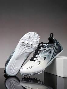 Professional Racing Track Spikes, Suitable For Middle School Physical Fitness Tests And Daily Training, PTPU Wear-Resistant Outsole With Replaceable Steel Spikes, Suitable For Synthetic Tracks; Lightweight Mesh Upper Breathable And Dry, Shock-Absorbing Structure Cushions Landing Impact, Versatile For Sprinting, Long Jump, Hurdles And Multiple Scenarios, Preferred Choice For Student Athletes Training. - Black and White 5755 - View 19