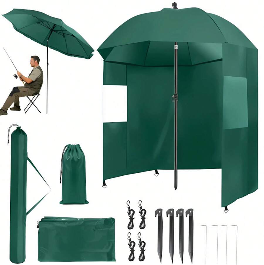 Sombrilla, soporte y base para exterior - verde - Ver 1