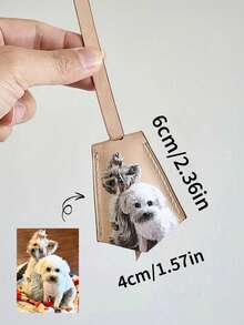 Customized Leather Pet Portrait Keychain Pendant, Personalized Leather Dog Portrait Souvenir, Customized Decoration With Name, Cute Animal Keychain Ornament - Multicolor - View 9