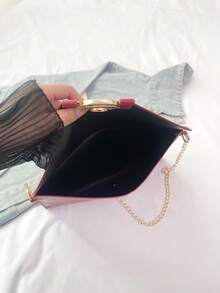 Tas Amplop Wanita Vintage Desain Niche Terbaru, Warna Solid, Gaya Fashion - Merah - View 6