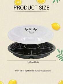 20pcs Round Lidded Trays, Convenient And Practical, 6-Compartment Food Containers, Suitable For Fruits, Vegetables And Snacks, Ideal Food Storage Solution, Also Suitable As Serving Plates For Parties, Buffets And Catering Events, Kitchen Essentials, Home Party Supplies, Holiday Parties, Christmas, Birthday, Wedding - A - View 10