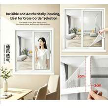 Lưới chống muỗi màu trắng, không cần khoan, màn chắn côn trùng, rèm chống muỗi và ruồi vô hình, mặt sau tự dính, phù hợp sử dụng tại nhà. Lắp đặt dễ dàng và chắc chắn, không bị rơi. Có nhiều kích thước cho phòng ngủ và phòng khách - Lưới - Xem 10