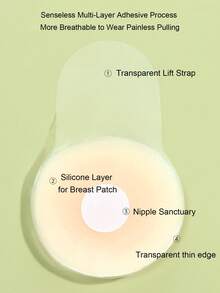 2pcs Invisible Bra Accessory Set With Breast Lift Pads - Lifts Breasts, Suitable For Strapless Dresses, Women's Lingerie And Underwear Accessories - Beige - View 6