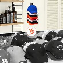 1pc Wall-Mounted Multi-Layer Hat Rack, Hat Storage Rack, Suitable For Baseball Caps And Various Hats, Space-Saving Vertical Storage Rack, Suitable For Closet Doors And Bedrooms, Hat Hanging Organizer - Multicolor - View 7