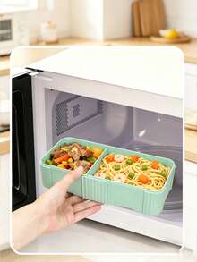 Food Storage Container, Rectangular Lunch Box Set (Includes Knife, Fork, Spoon), Portable Bento Box With Utensils, Creative Colorful Lunch Box, Student And Office Worker Meal Box, Microwave- Food Container - Multicolor - View 6