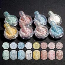 8色糖粉美甲亮片，珍珠光澤亮粉，適用於美甲、婚禮、情人節、手足護理與指甲油裝飾，瞬間增添DIY美甲設計魅力 - 彩色 - 查看 5