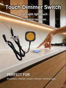 智能觸控調光開關 DC 5-24V 8A，30mm 穿透式隱藏式黏貼 LED 燈控制器 - FTS-02A - 查看 3
