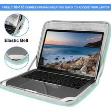 14 Inch Laptop Sleeve, Upgraded Wear-Resistant Shockproof Flip Cover Business Handbag, Fits 14-Inch Laptops - Light Blue - View 10