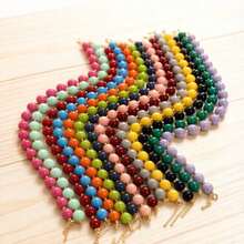Bohemian Style Round Geometric Resin Cloud Effect Beaded Necklace, With Metal Clasp, Handmade, Suitable For Festivals Or Daily Wear - Beaded Necklace - View 12