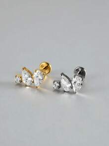 1 chiếc khuyên môi Snowflower G23 bằng titan nguyên chất 16G ren trong, đính đá CZ/Opal dáng marquise, khuyên tai helix, tragus, sụn, trang sức xỏ khuyên cơ thể - Như thể hiện trong hình ảnh - Xem 8