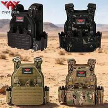 VAV YAKEDA Outdoor Activity Vest With Quick Release Buckles, 1000D Polyester Multi-Purpose Vest, Fully Detachable Parts & Laser Cut Design, Hook And Loop Panel, Elastic Adjustable Waist 75-125cm, Breathable Hapalon Straps, Hiking, Camping And Outdoor - Tan - View 2