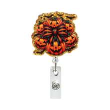 1pc Halloween Pumpkin Ghost Retractable Badge Reel Clip, Swivel Rotating ID Holder For Doctors And Nurses - Multicolor - View 9