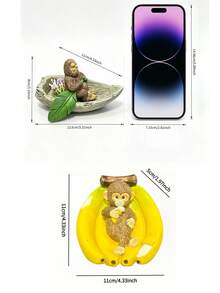 Unique Monkeys Lying On Bananas And Orangutans Rowing Boats To Float Bananas And Small Boats On Them. Mini Pond Monkey And Orangutan Figurines. For Garden Swimming Pool. Pond Fish Tank. Garden Decoration. Outdoor Garden Enthusiast Gift. - A - View 11