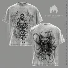 Ghost Trooper Style T-Shirt, Hisoka Chrollo Aesthetic, Dark Anime Streetwear, Vintage Washed T-Shirt, Japanese Graphic T-Shirt, Otaku Fashion, Anime Clothing - 深灰色 - 查看 1