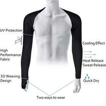 1pc Golf Sun Protection Arm Sleeves, Elastic Moisture-Wicking Breathable Unisex Outdoor Sports Cycling Sunshade Sleeves - Black - View 2