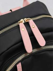 Large Capacity Women's Waterproof Backpack, Korean Style Multi-Pocket Casual Daily Backpack, Lightweight Scratch-Resistant Nylon College Backpack, Multifunctional Office Work And Weekend Travel Mom Backpack - Multicolor - View 6