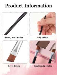 9/7/3 Stücke gewinkelte Lidschatten-Make-up-Pinsel, ultradünne weiche Borsten, einfach perfekten Eyeliner zeichnen, Präzisions-Detailpinsel für die Augen, geeignet für flüssige und Gel-Eyeliner-Stifte, unverzichtbare Wahl für Anfänger, Lidschattenpinsel - Schwarz - Übersicht 5