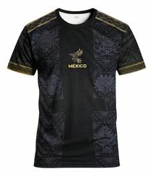 Retro Mexican Soccer Jersey With 3D Print - White - View 1