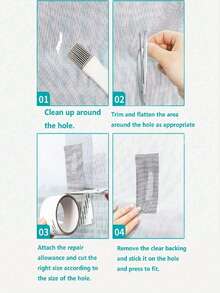 1 Roll Self-Adhesive Window Screen Repair Tape, Insect Screen Patch, Suitable For Dorm Doors/Curtain Screens/Mesh Repair, Strong Adhesive Window Screen Repair Tape, Fixes Tears And Prevents Insects (Due To Different Batches, - Multicolor - View 12