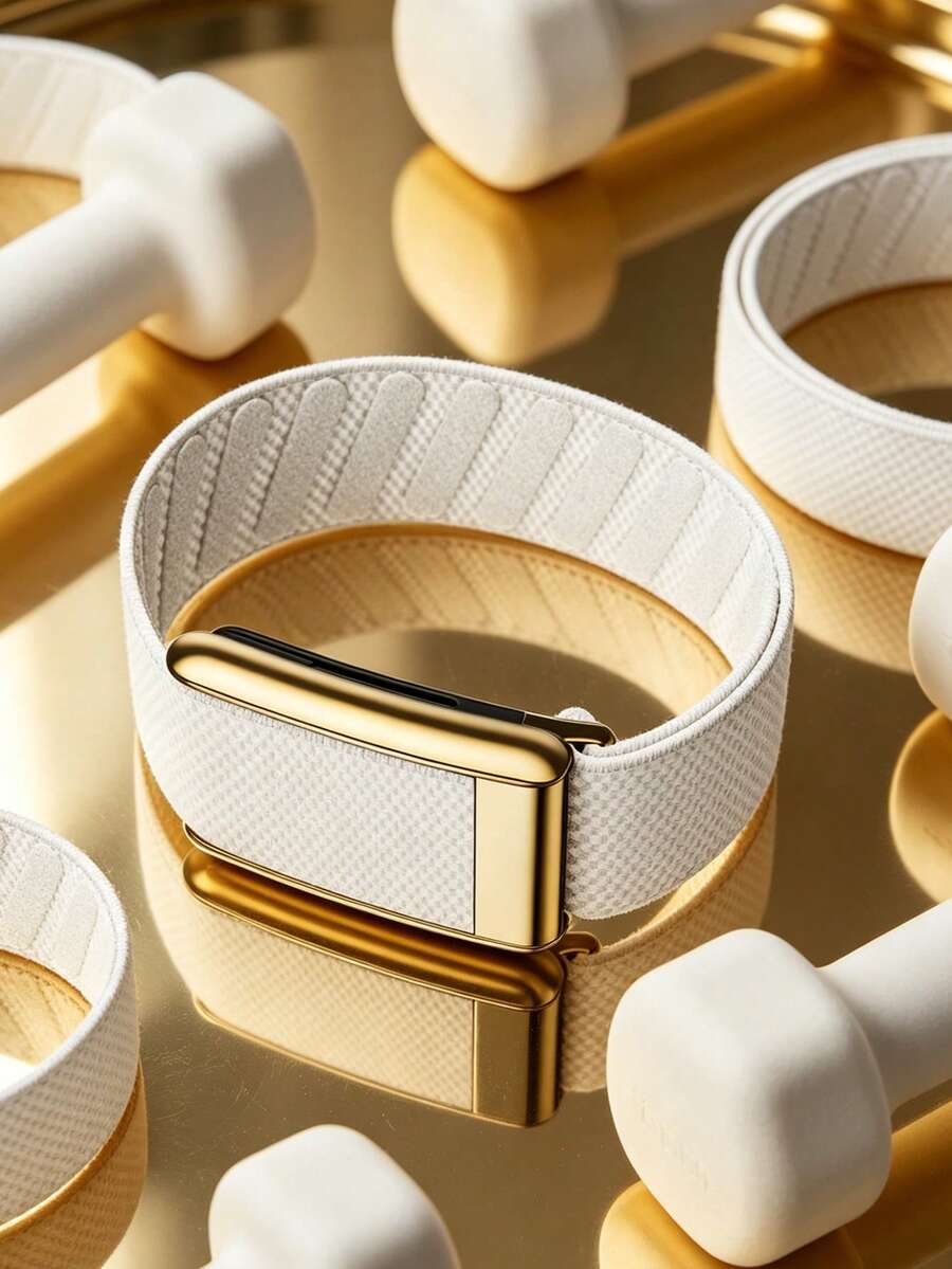 5.0 SuperKnit Luxe 表带 - 兼容 5.0/MG - 支持心电图功能,高性能健康健身可穿戴设备配件 - 优质金属材质 - 白色 - 查看 1