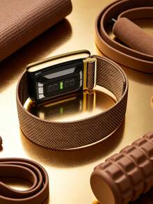 5.0 SuperKnit Luxe Band - Compatible With 5.0/MG - Supports ECG Function, High-Performance Accessory For Health & Fitness Wearable Devices - Premium Metal Material - Brown - View 3