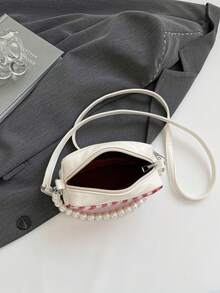 Este nuevo bolso cuadrado con forma de manzana presenta un asa de perla y un diseño único, lo que lo convierte en un regalo perfecto para adolescentes. - Multicolor - Ver 8