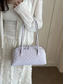 Korean Niche Design Shoulder Boston Bowling Handbag Underarm Bag With Multiple Pockets Large Capacity - Purple - View 4